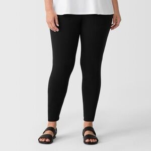 Eileen Fisher Organic Cotton Jersey Leggings Women’s Plus Size 3X Pull On Black